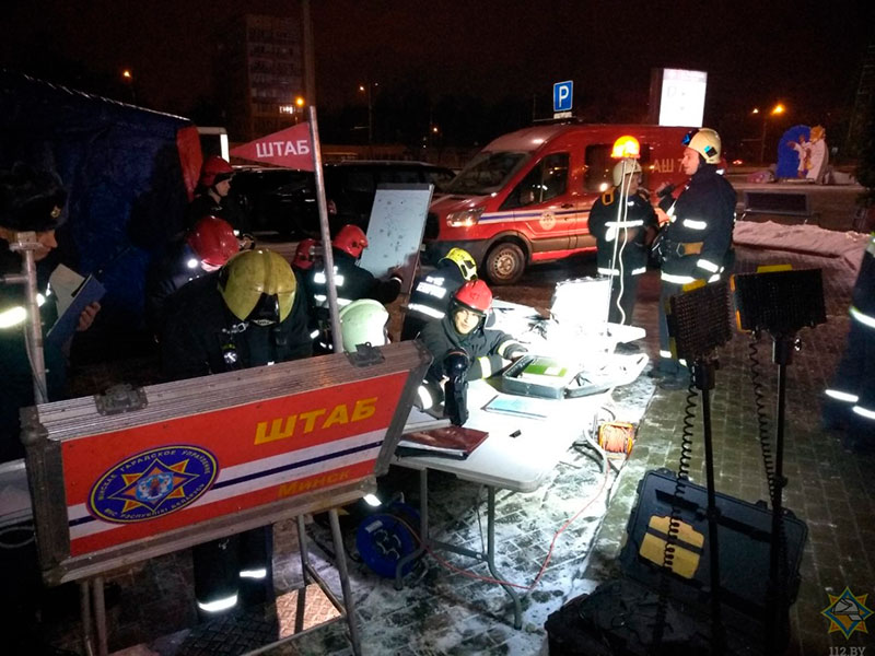 На Чижовка-арене спасатели провели ночную тренировку в рамках подготовки объектов к Европейским играм